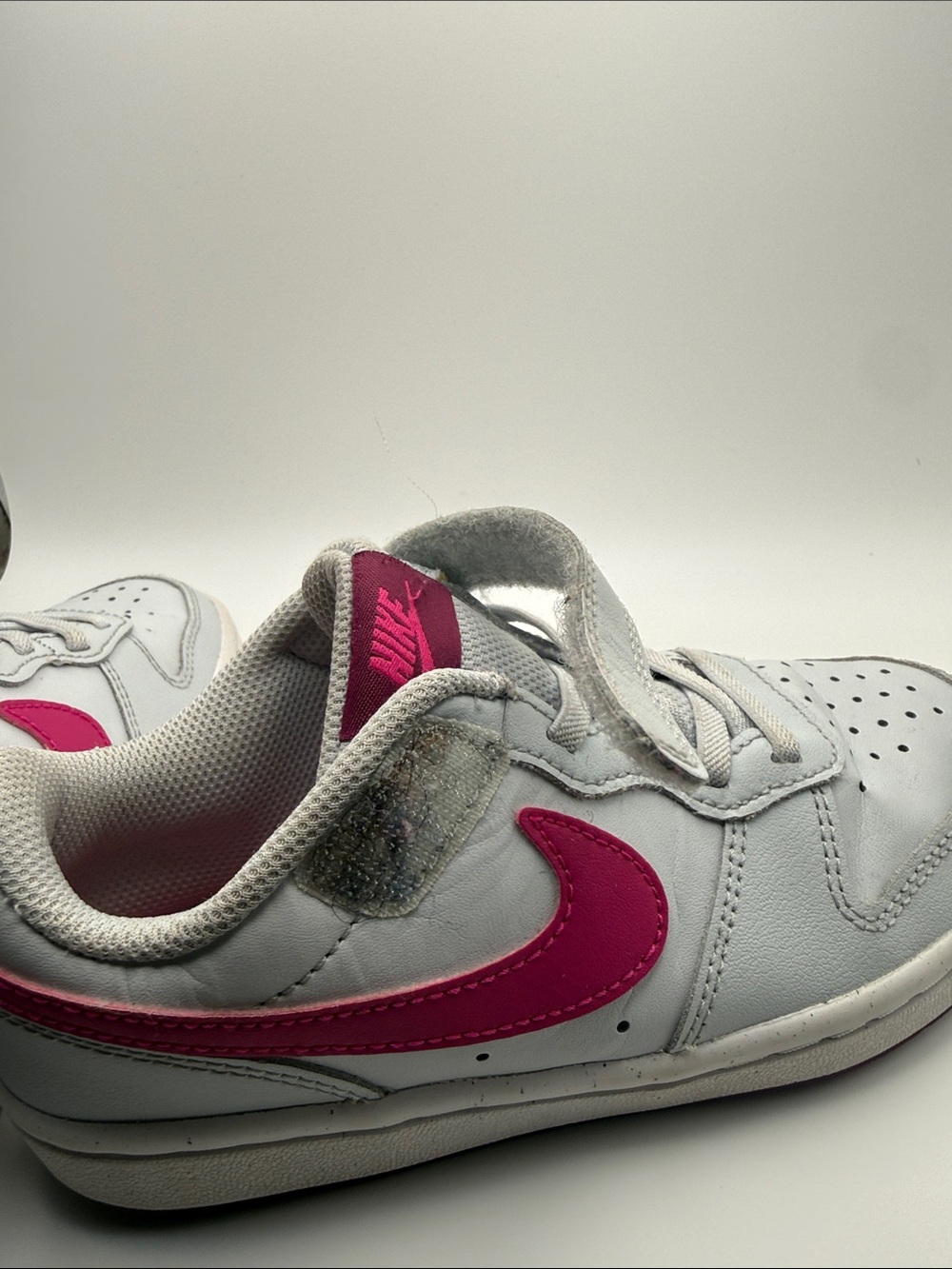 Nike Court Borough Low Recraft Kids Sneakers Gray Pink Athletic Shoes - Picture 9 of 11
